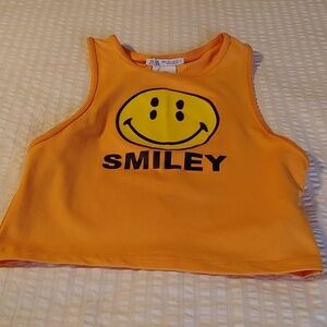 🌸Host Pick🌸NWT Zara Smiley Orange Crop Tank Top
